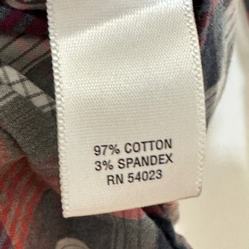 Banana Republic Pearl Snap Western Shirt Mens Large Plaid‎ Long Sleeve Cowboy